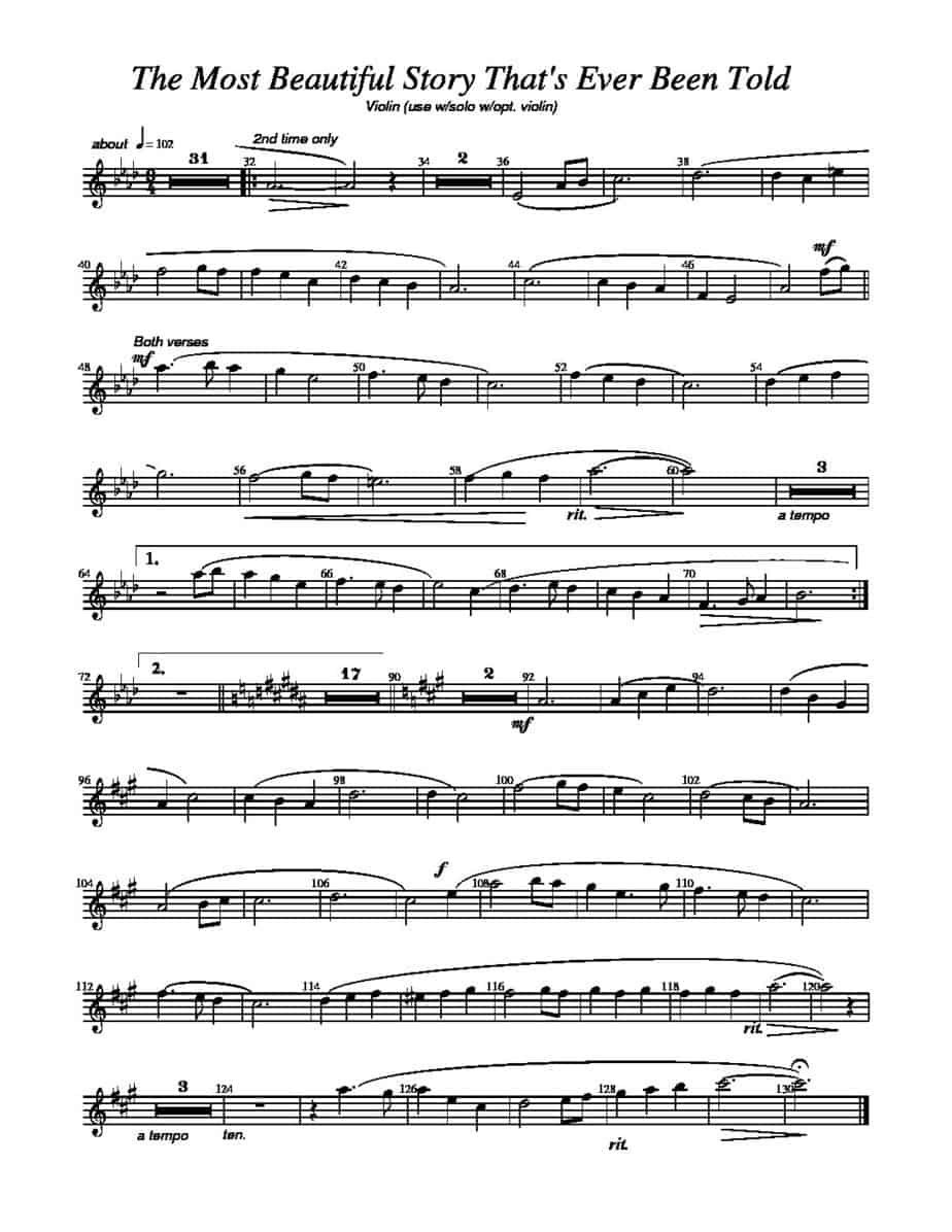 Solo 2: The Most Beautiful Story – Violin obbligato | Sally DeFord Music