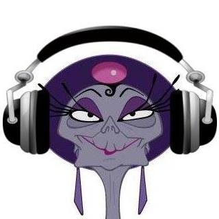 Yzma in headphones