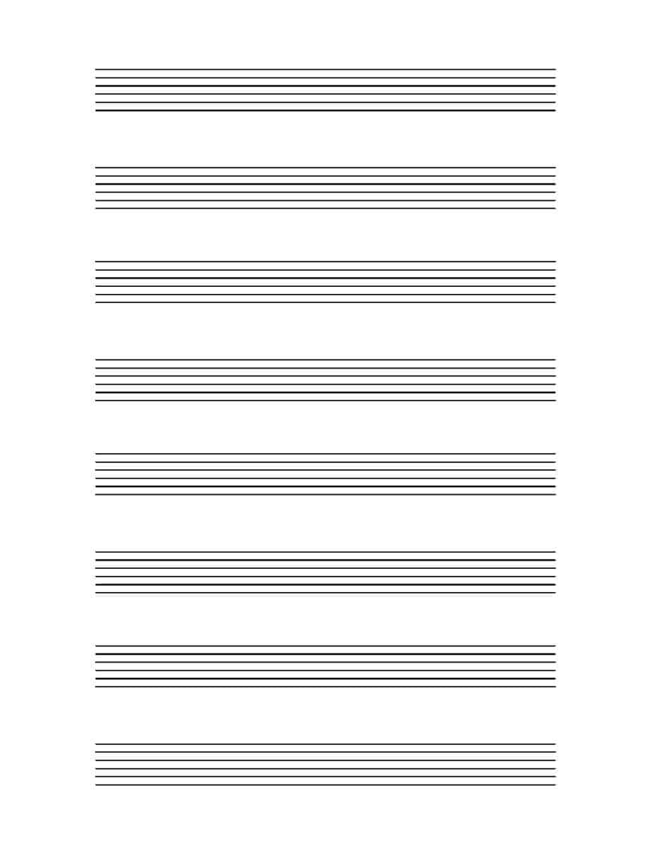 Staff Paper: Guitar tab, 6 lines | Sally DeFord Music