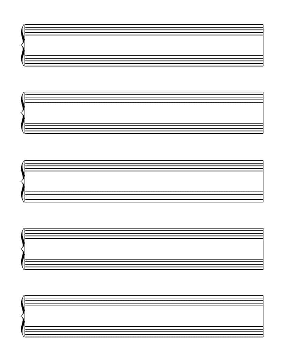 Staff Paper Piano or simplified vocal, 2 staves Sally DeFord Music